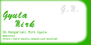 gyula mirk business card